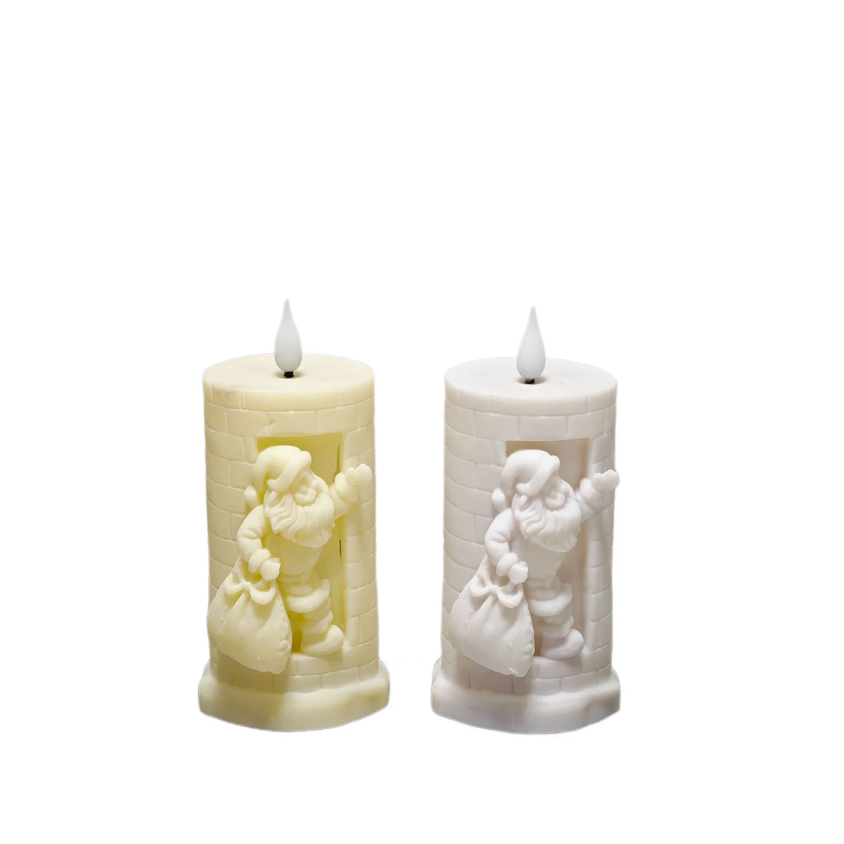 Candle Santa Motif Fine Wax & Even Burn