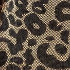 Canvas Tote Bag Leopard Print & Gold Chain Handles