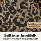 Canvas Tote Bag Leopard Print & Gold Chain Handles
