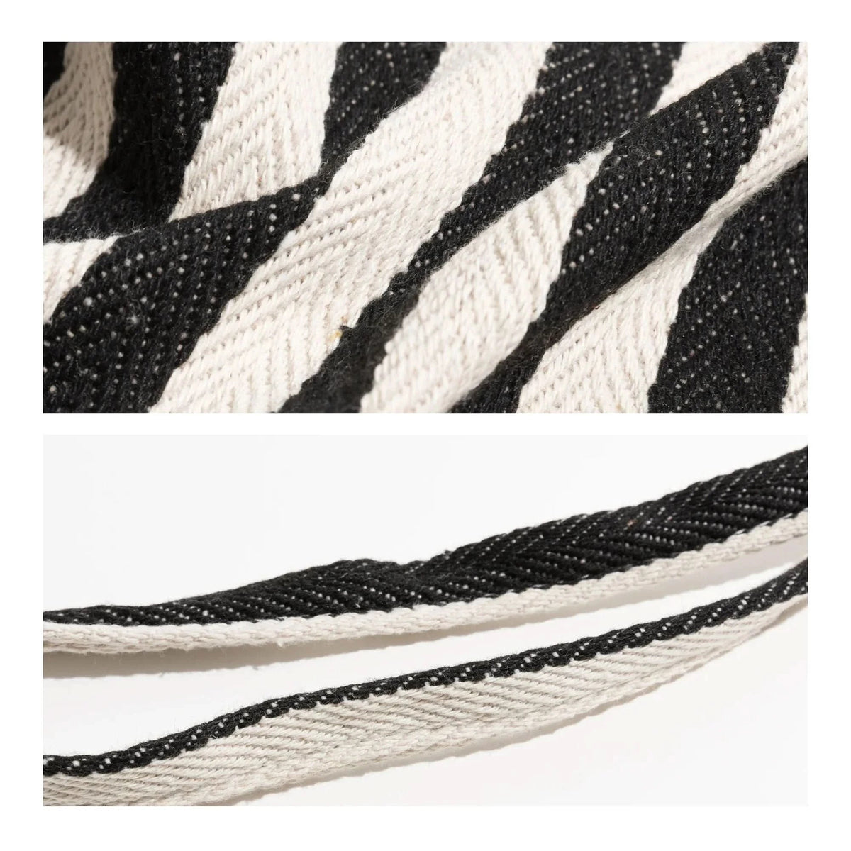 Canvas Tote Bag Striped Spacious Long Handles