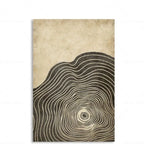 Canvas Wall Art Abstract Tree Rings Polyester