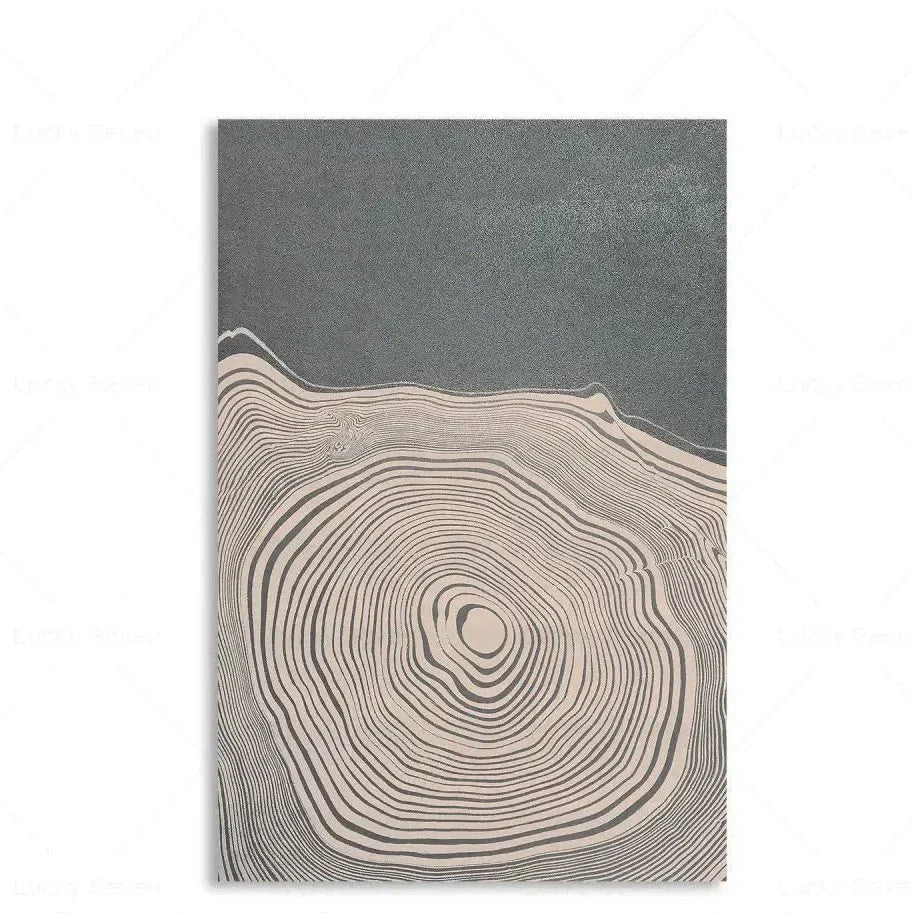 Canvas Wall Art Abstract Tree Rings Polyester