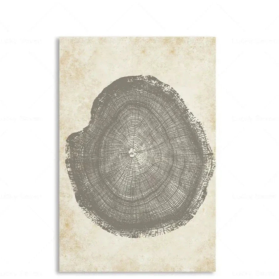 Canvas Wall Art Abstract Tree Rings Ready To Hang