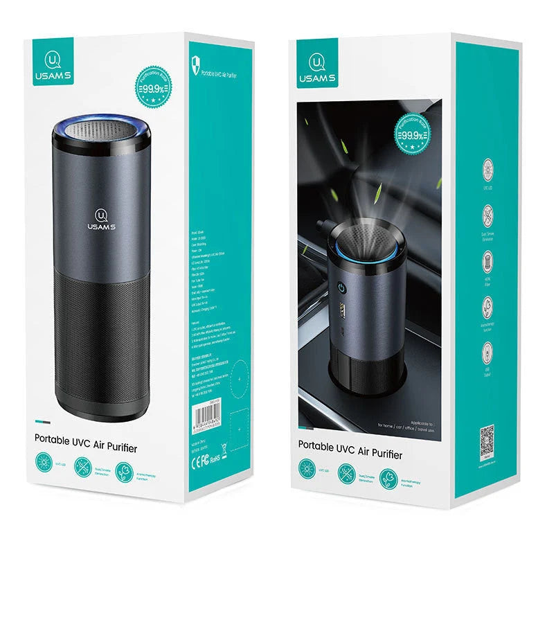 Car Air Purifier H13 HEPA & Negative Ion USB-Powered