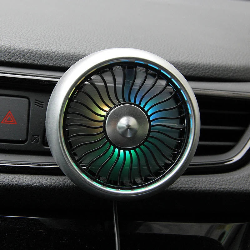 Car Air Vent Fan 3-Speed USB-Powered Ambient Light