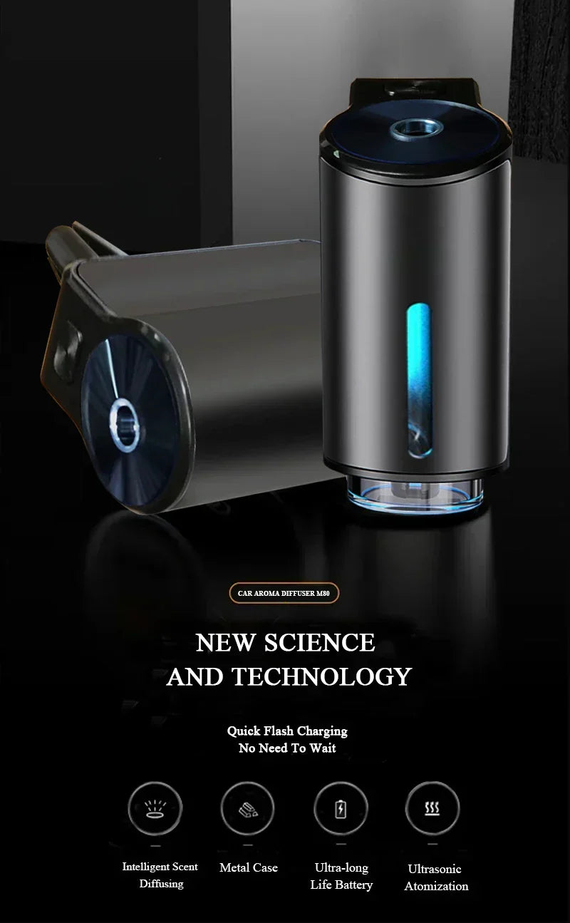 Car Aroma Diffuser USB-Powered Vent Clip Humidifying Mist
