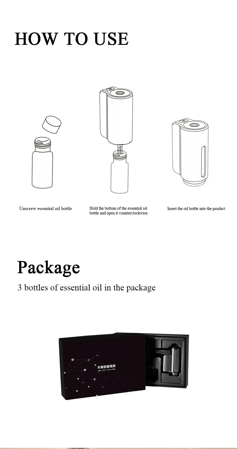 Car Aroma Diffuser USB-Powered Vent Clip Humidifying Mist