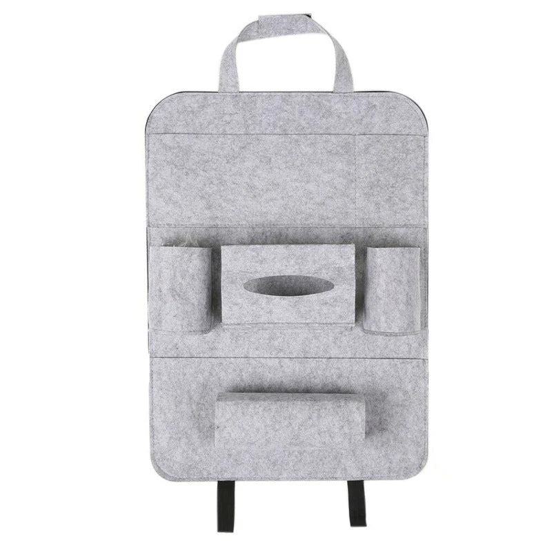 Car Backseat Organizer Wool Felt Multi-Pocket Adjustable Straps