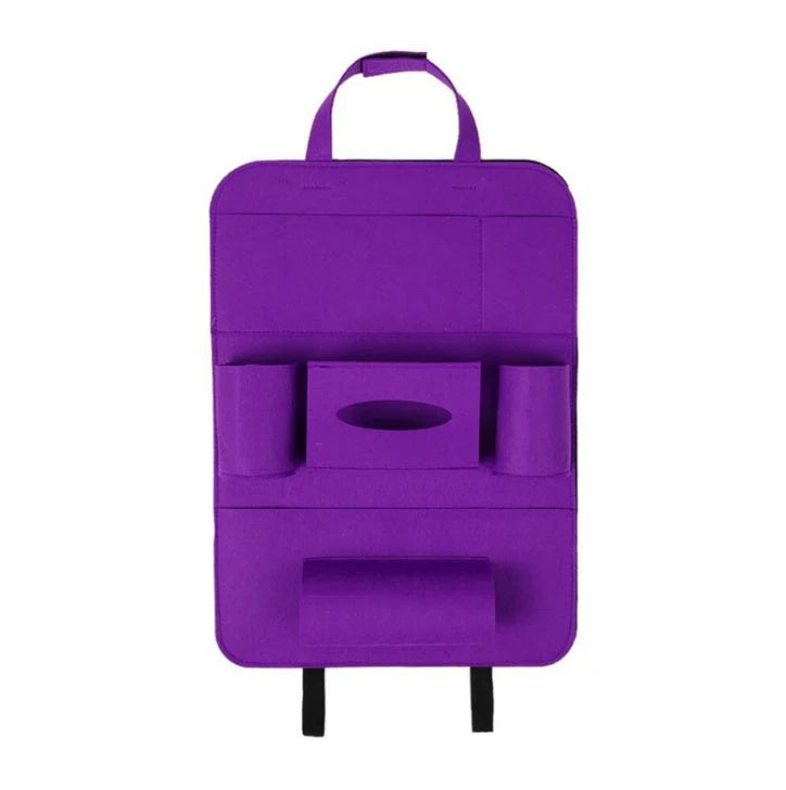 Car Backseat Organizer Wool Felt Multi-Pocket Adjustable Straps