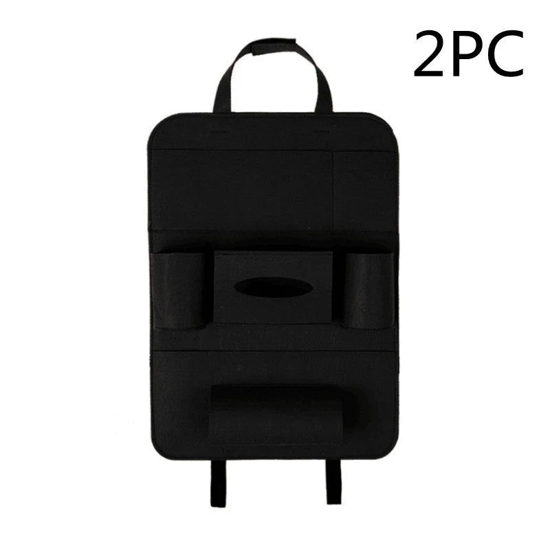 Car Backseat Organizer Wool Felt Multi-Pocket Adjustable Straps