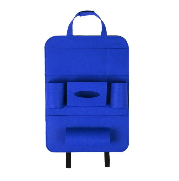 Car Backseat Organizer Wool Felt Multi-Pocket Adjustable Straps