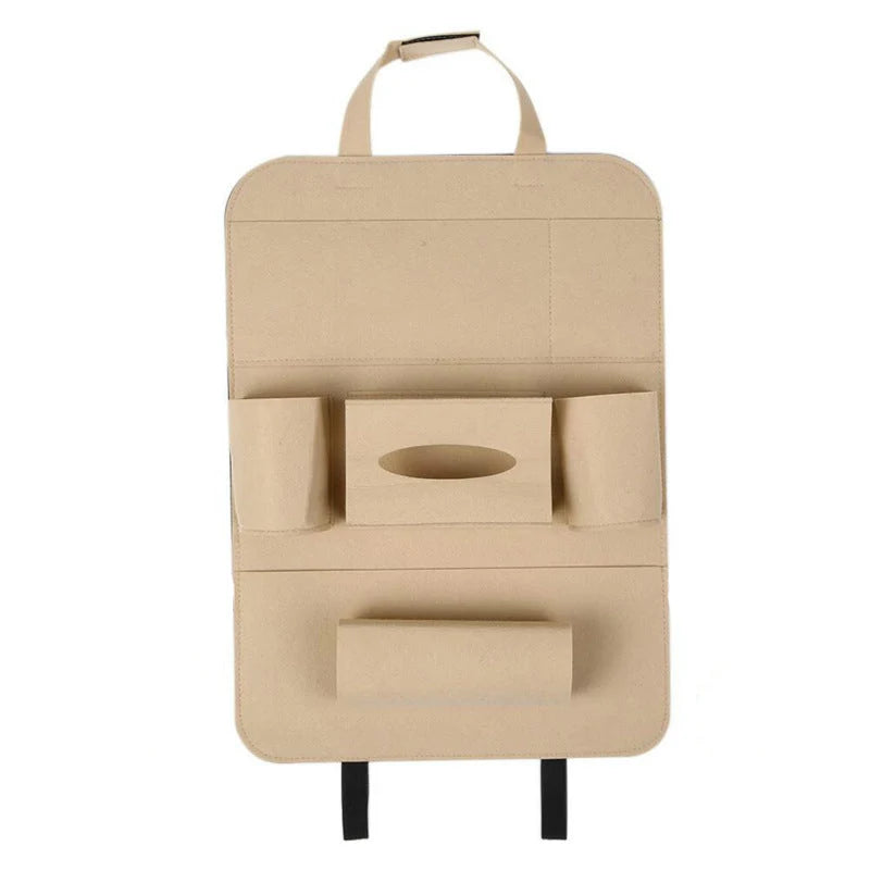 Car Backseat Organizer Wool Felt Multi-Pocket Adjustable Straps