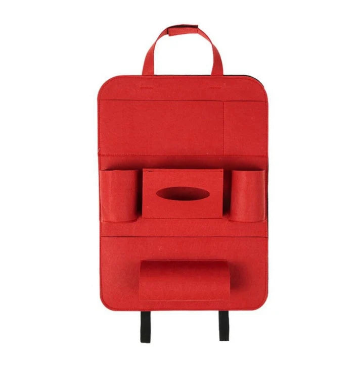Car Backseat Organizer Wool Felt Multi-Pocket Adjustable Straps