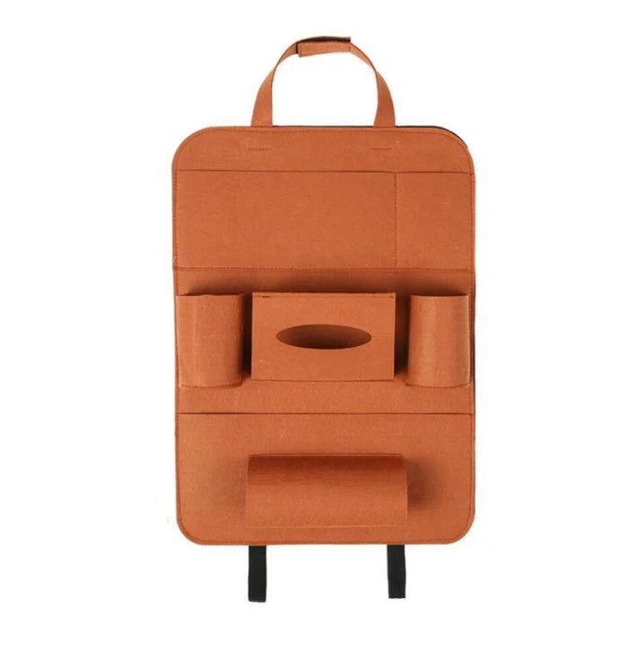 Car Backseat Organizer Wool Felt Multi-Pocket Adjustable Straps
