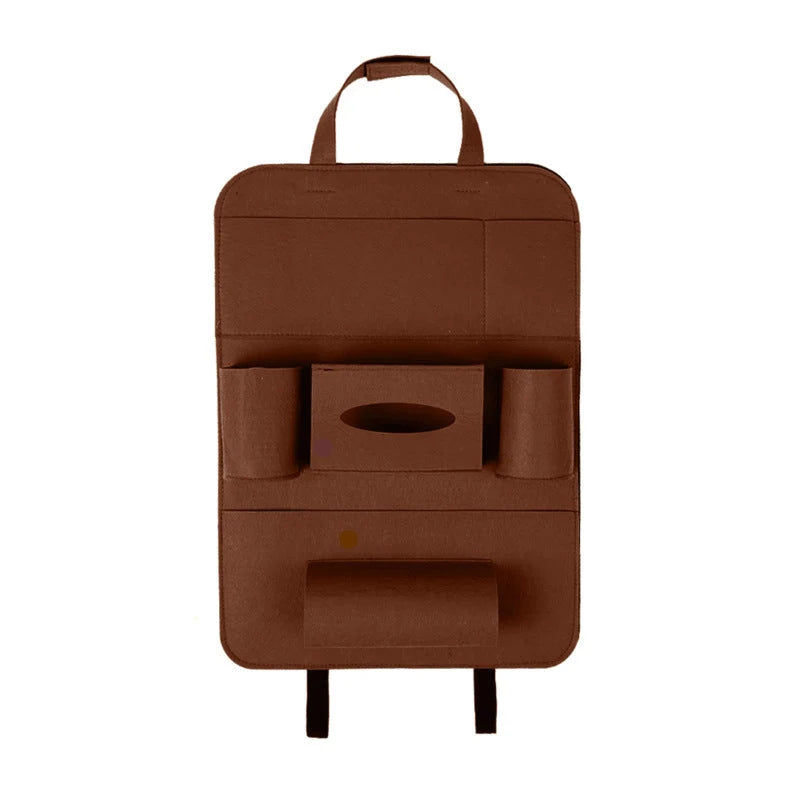 Car Backseat Organizer Wool Felt Multi-Pocket Adjustable Straps