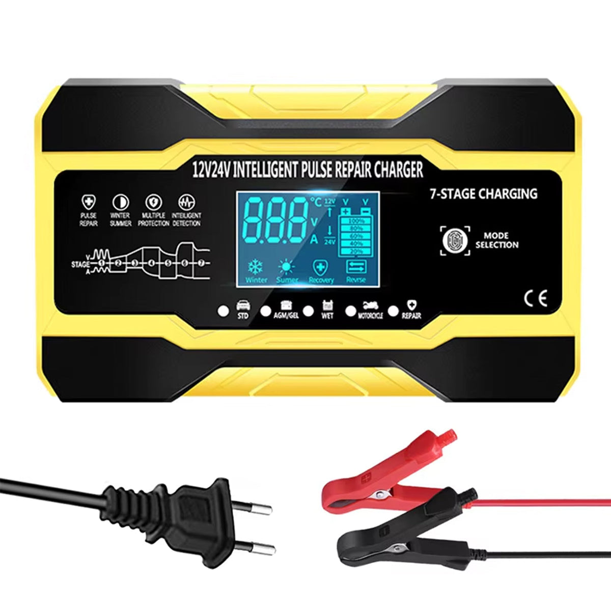 Car Battery Charger Smart Automatic Pulse Repair 12V/24V