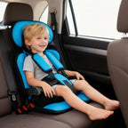 Car Booster Seat Foldable Built-In 5-Point Harness Washable Cover