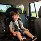 Car Booster Seat Foldable Built-In 5-Point Harness Washable Cover