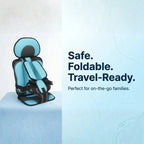 Car Booster Seat Foldable Built-In 5-Point Harness Washable Cover