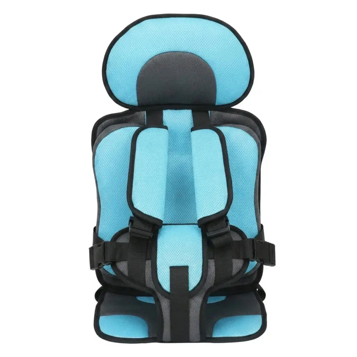 Car Booster Seat Foldable Built-In 5-Point Harness Washable Cover