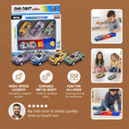 Car Catapult Set One-Button Launcher Four Die-Cast Cars