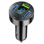Car Charger 4-Port USB Quick Charge 3.0 LED Display