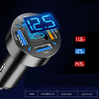 Car Charger 4-Port USB Quick Charge 3.0 LED Display