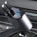 Car Charger Dual Retractable Cables Four Ports Adapters Included