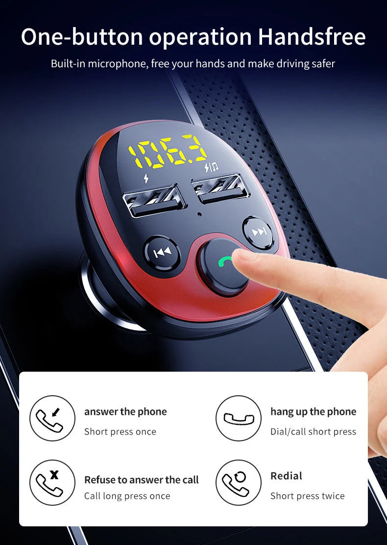 Car Charger Dual USB Bluetooth & Hands-Free 3.1A