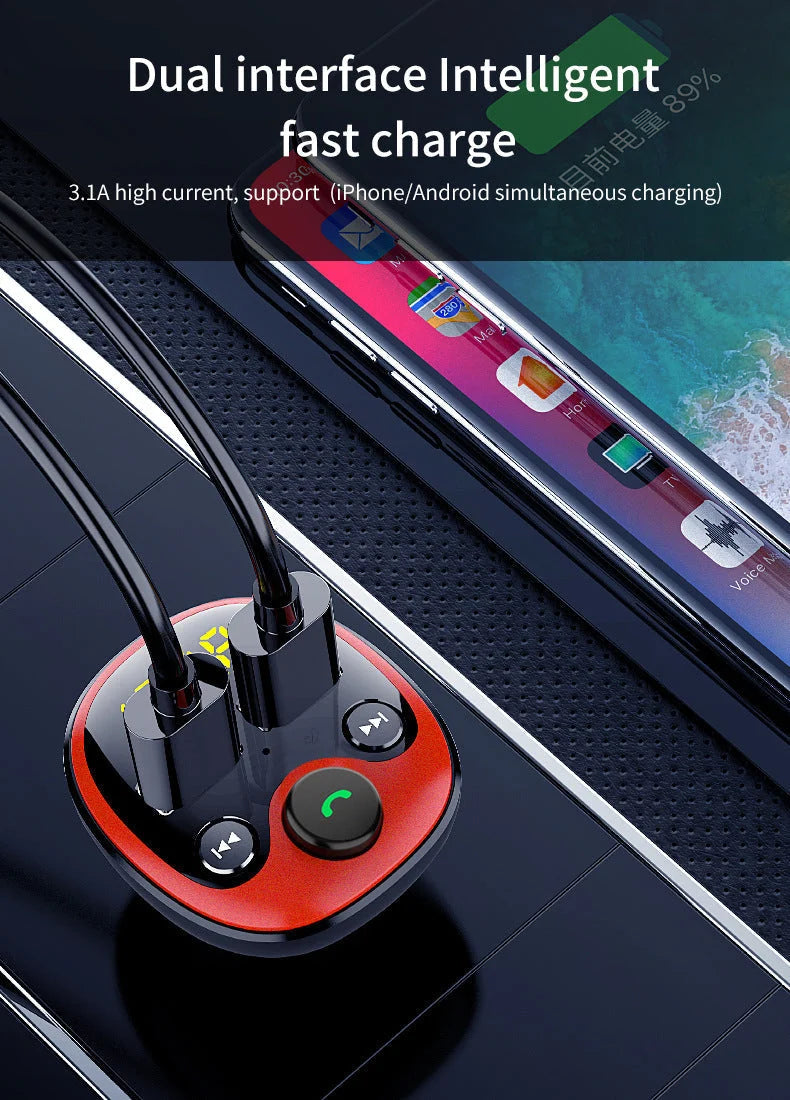 Car Charger Dual USB Bluetooth & Hands-Free 3.1A
