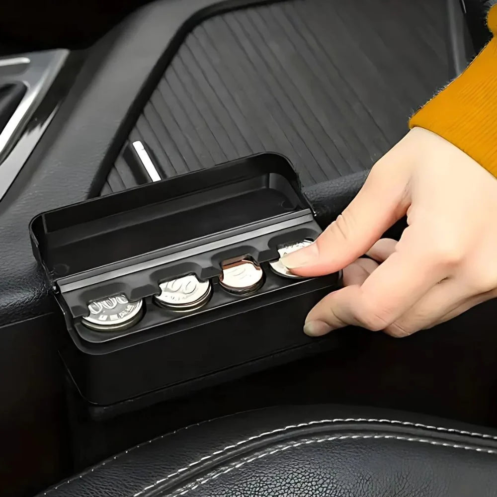 Car Coin Holder Slim Snap Closure Scratch-Resistant Plastic