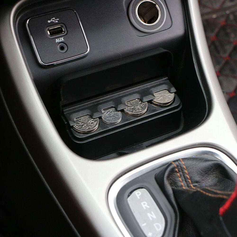 Car Coin Holder Slim Snap Closure Scratch-Resistant Plastic