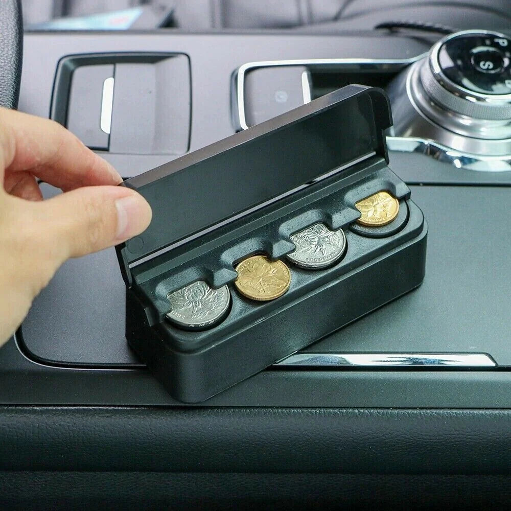 Car Coin Holder Slim Snap Closure Scratch-Resistant Plastic
