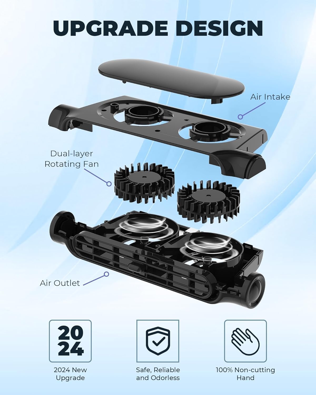 Car Cooling Fan Bladeless USB Powered Headrest Mount
