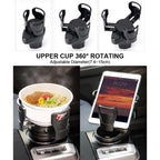 Car Cup Holder Expander 360° Rotating Adjustable Arms