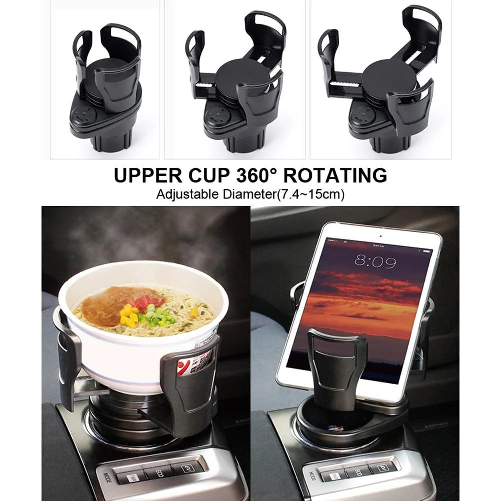 Car Cup Holder Expander 360° Rotating Adjustable Arms