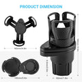 Car Cup Organizer 360 Degree Rotating Adjustable Width Noise-Reducing