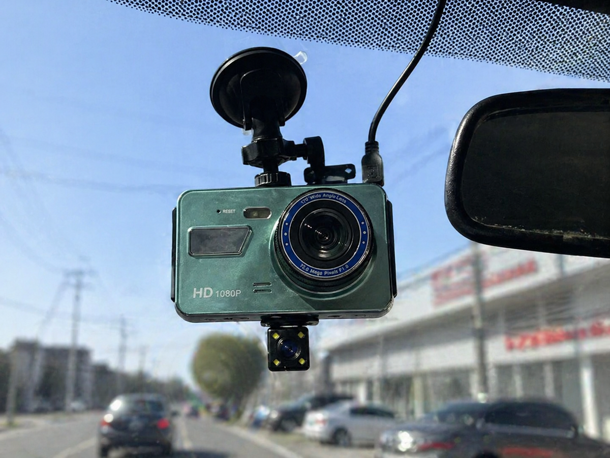 Car Dash Cam Front & Rear 1296P 4-Inch Display