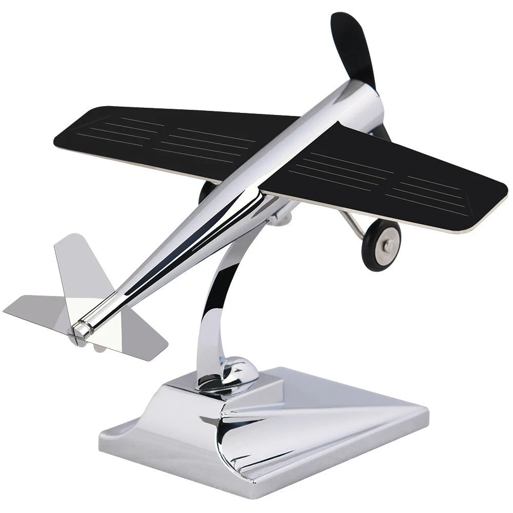 Car Dashboard Ornament Solar-Powered Rotary Airplane Zinc Alloy