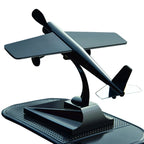 Car Dashboard Ornament Solar-Powered Rotary Airplane Zinc Alloy