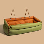 Car Dog Bed Water-Resistant Faux Leather Non-Slip Base
