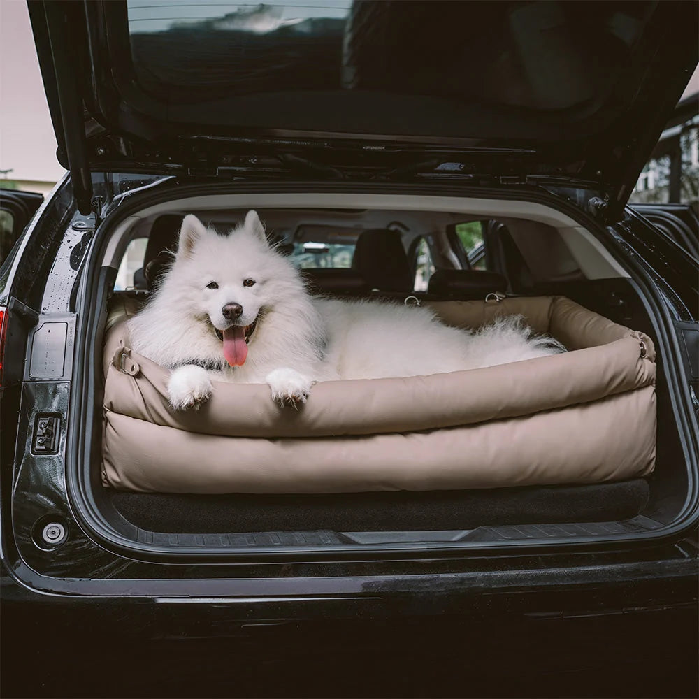 Car Dog Bed Water-Resistant Faux Leather Non-Slip Base