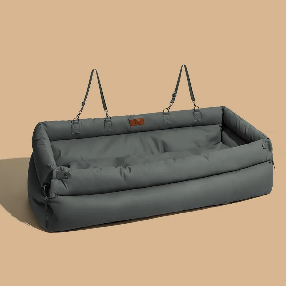 Car Dog Bed Water-Resistant Faux Leather Non-Slip Base