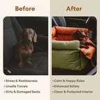 Car Dog Bed Water-Resistant Faux Leather Non-Slip Base