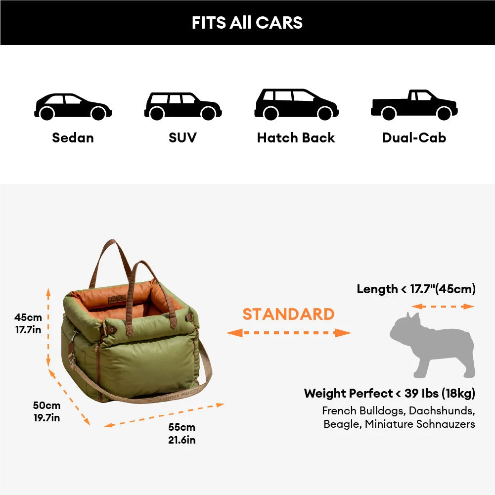 Car Dog Bed Water-Resistant Faux Leather Non-Slip Base