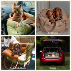 Car Dog Bed Water-Resistant Faux Leather Non-Slip Base