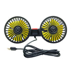 Car Fan Dual-Head 360° Adjustable USB Rechargeable