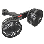 Car Fan Dual-Head 360° Adjustable USB Rechargeable