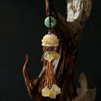 Car Hanging Ornament Handcrafted Boxwood Lotus