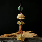 Car Hanging Ornament Handcrafted Boxwood Lotus